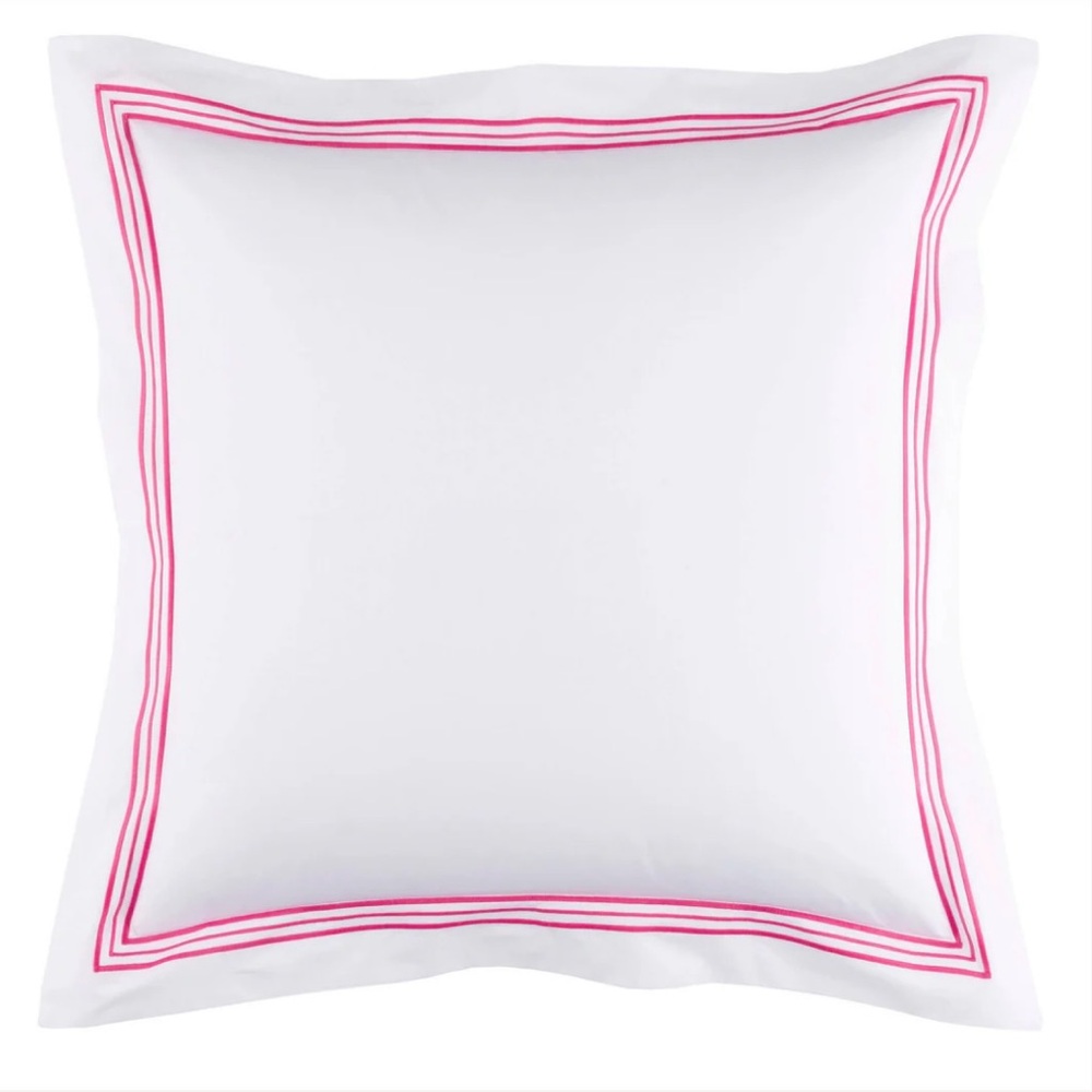 NWT Set of 2 Annie Selke Trio Pillow Shams - Bold Fuchsia Stripe